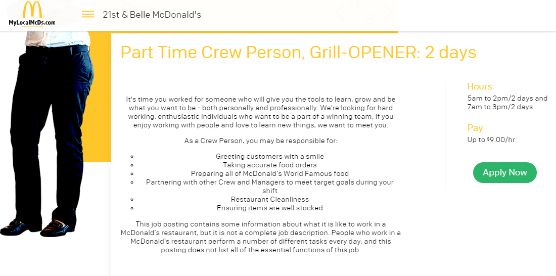 Apply for a job in mcdonalds online uk