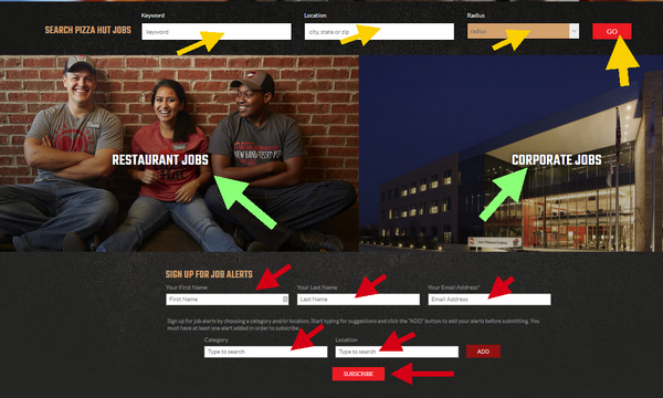 Use the Pizza Hut Application portal to search for the ideal careers for you
