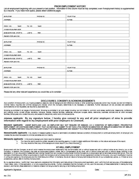 Cinemark Job Application & Career Guide 2024 Job Application Review