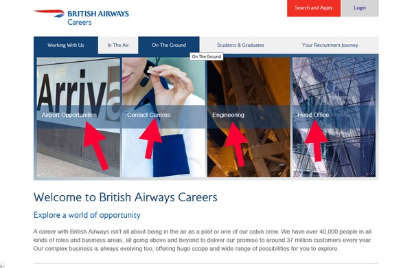 Search for British Airways jobs according to your own criteria