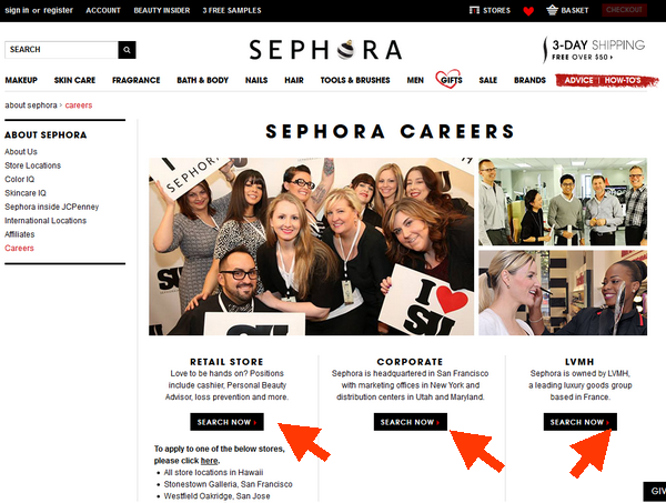 On the Careers Portal, you can find everything you need to know about working at Sephora. 