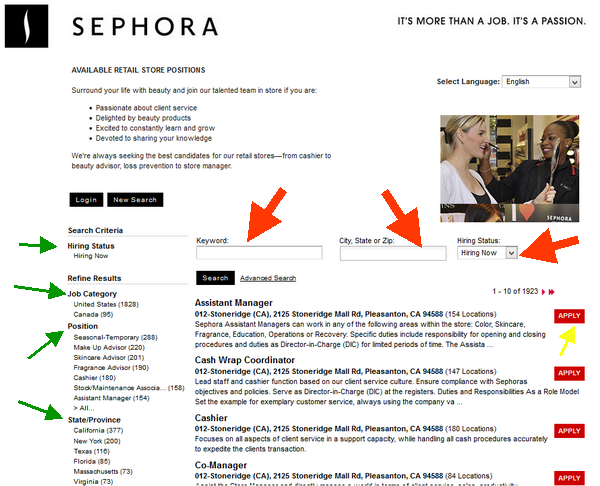 Find the perfect job for you on the Sephora Application portal. 