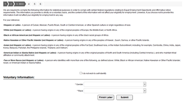 Screenshot of the Rue 21 application portal