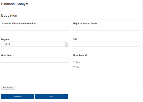 Screenshot of the Walmart application portal