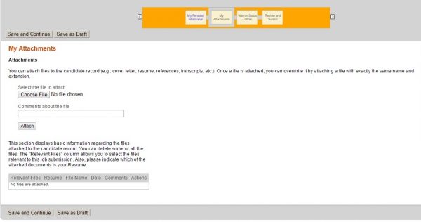 Screenshot of the Whirlpool application process