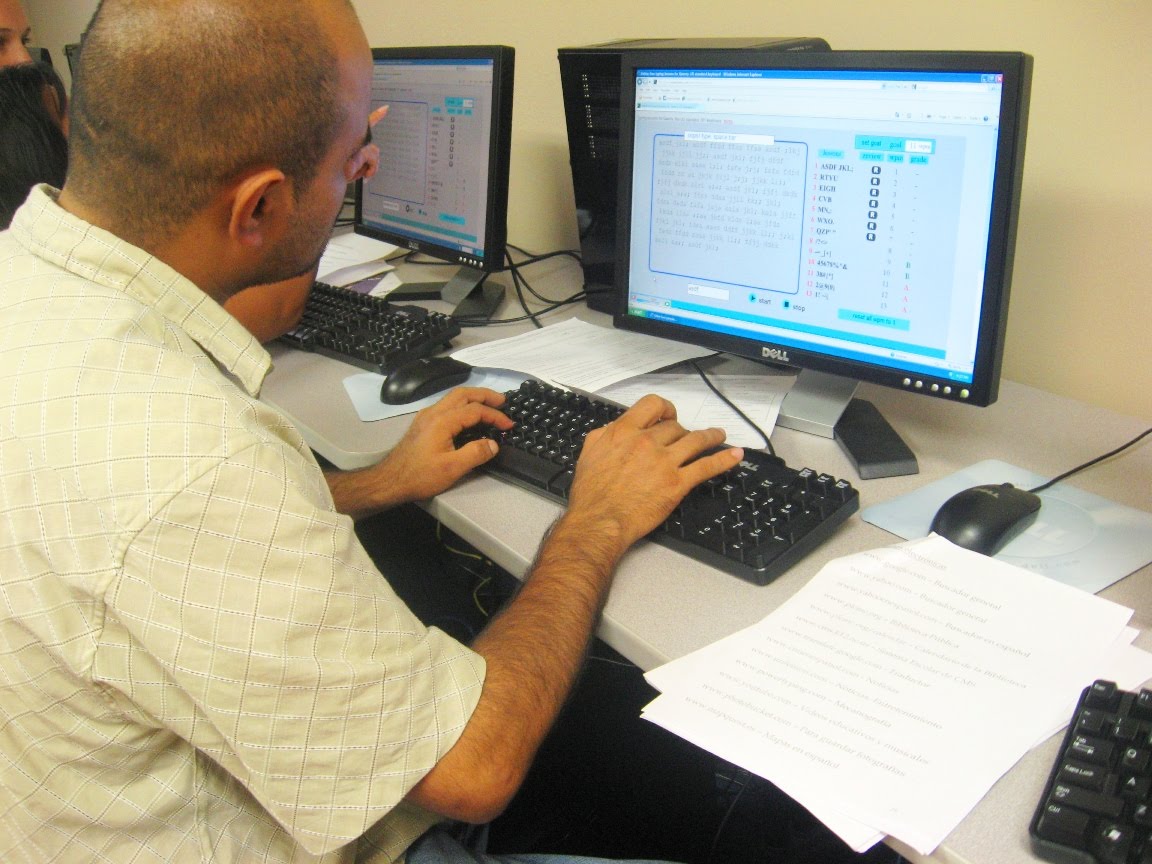 man doing online typing job